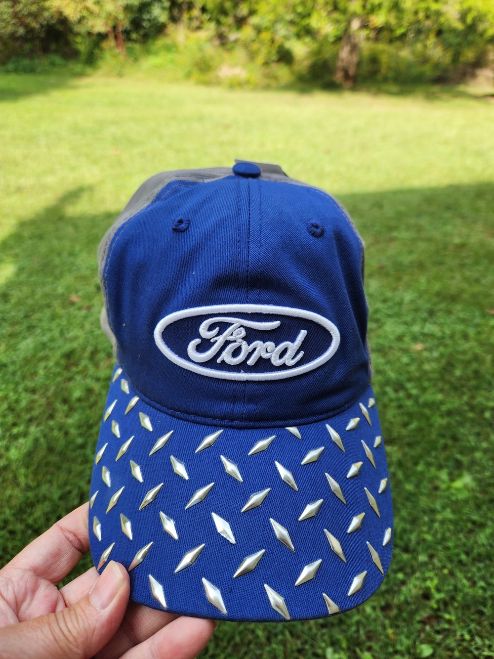 Ford Blue Hat with Silver Studded Brim
